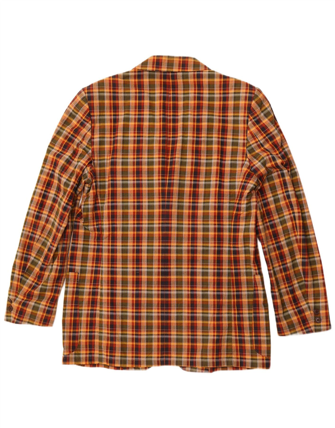 VINTAGE Veste Blazer 2 Boutons Homme IT 54 2XL Coton à Carreaux Multicolore