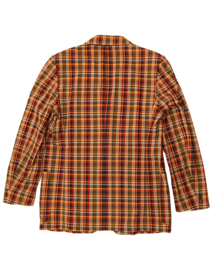 VINTAGE Veste Blazer 2 Boutons Homme IT 54 2XL Coton à Carreaux Multicolore