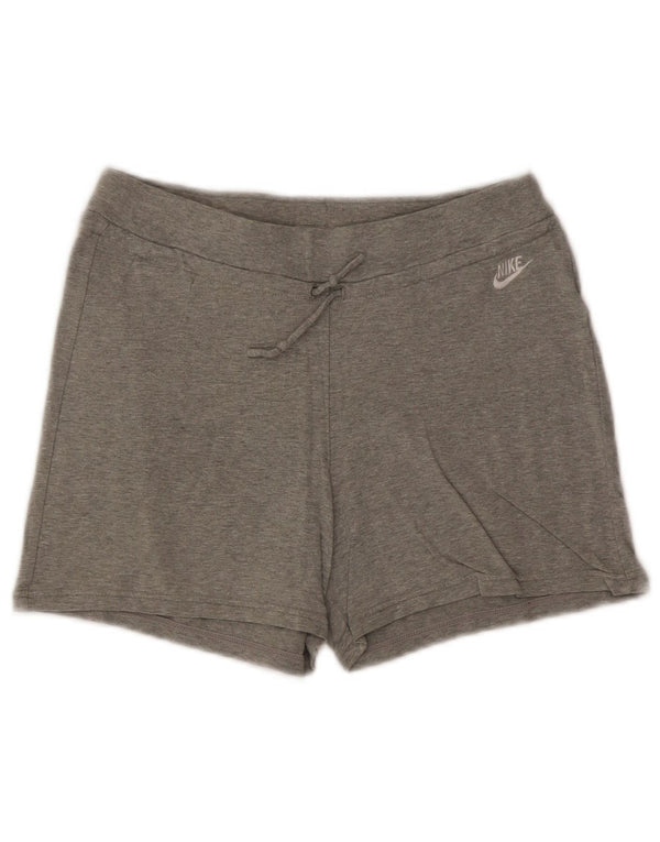 NIKE Womens Sport Shorts UK 8/10 Small Grey Cotton