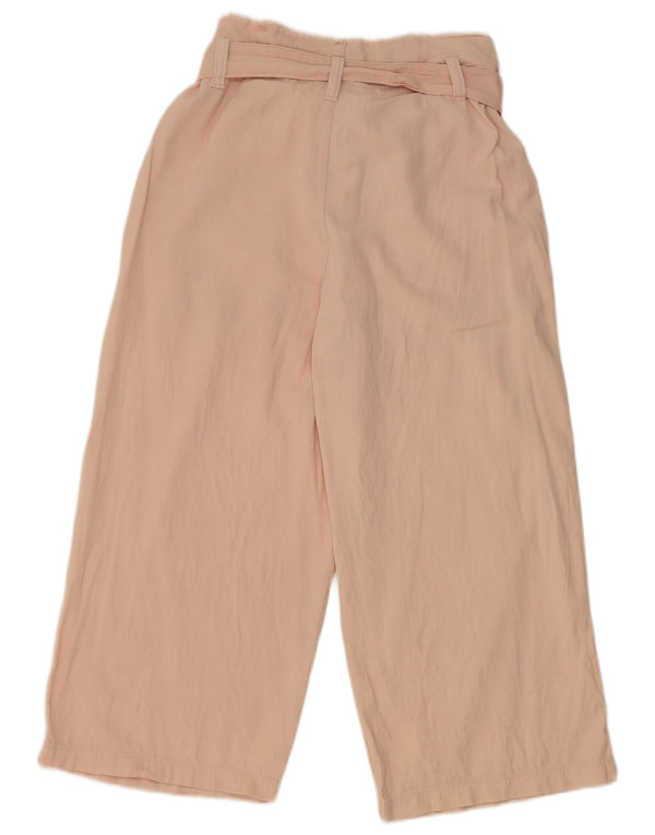 Topshop Pantalon Capri Taille Haute Femme UK 12 Moyen W30 L21 Coton Rose