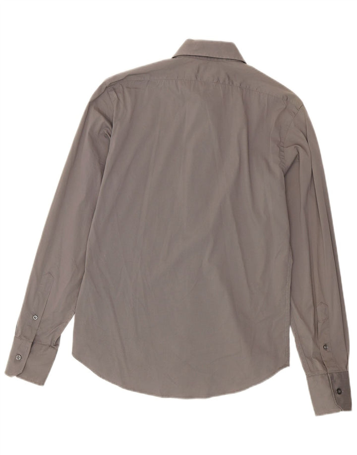 Zara Chemise Super Slim Fit Homme Gris Moyen Coton