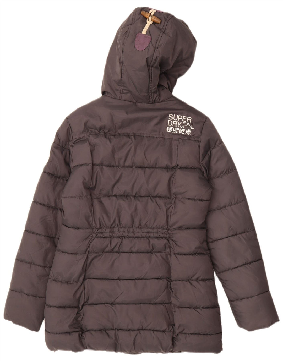Superdry Manteau matelassé Sherpa à capuche pour hommes UK 10 Small Gris Polyester