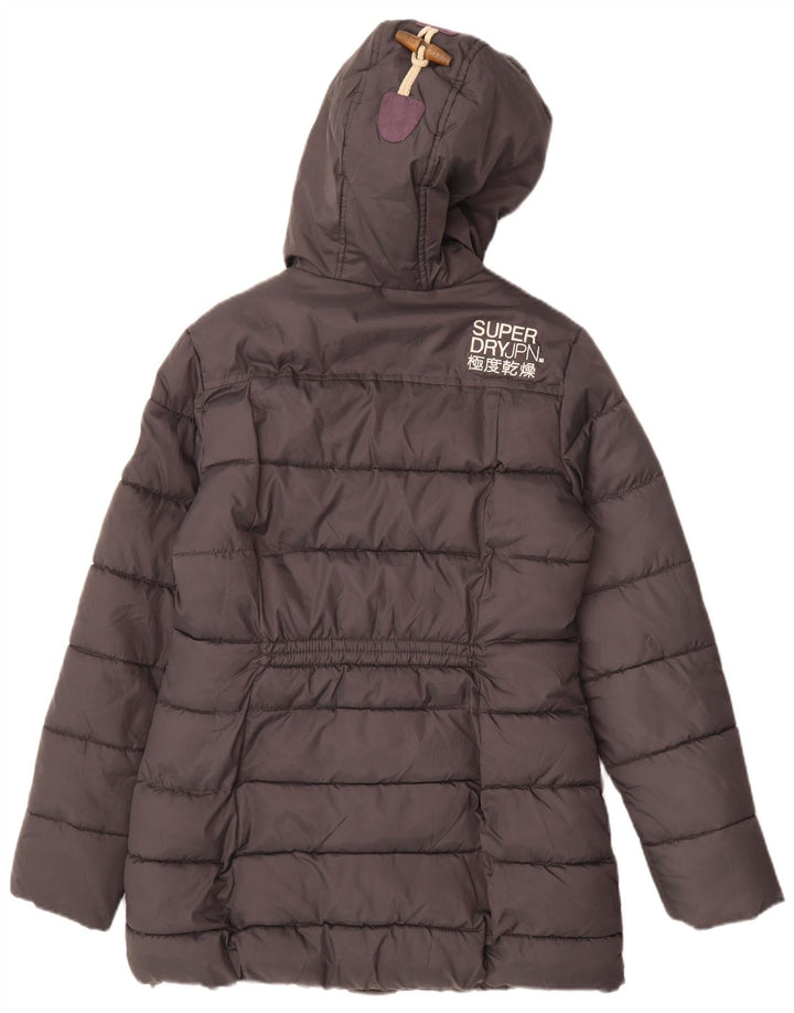 Superdry Manteau matelassé Sherpa à capuche pour hommes UK 10 Small Gris Polyester