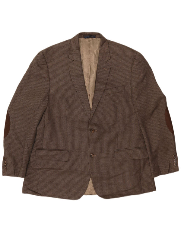 IZOD Veste blazer à 2 boutons pour homme UK 44 2XL Rayonne à fines rayures marron