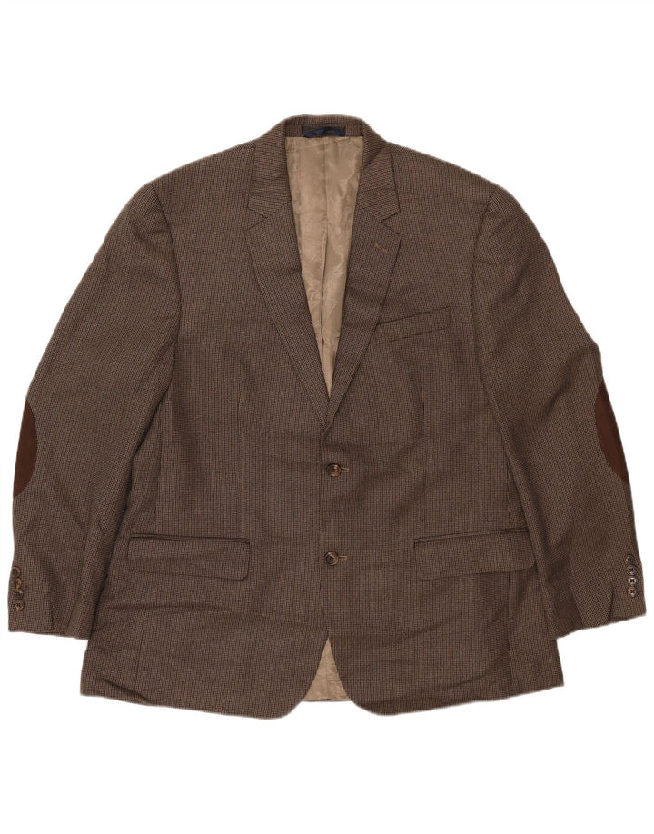 IZOD Veste blazer à 2 boutons pour homme UK 44 2XL Rayonne à fines rayures marron