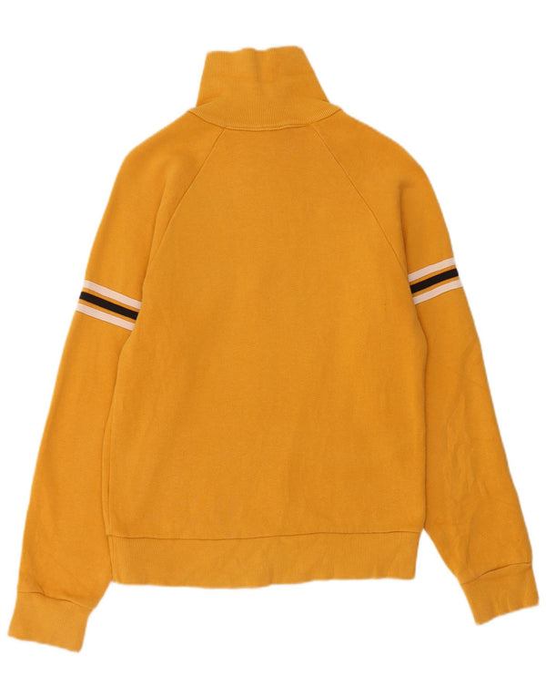 Lee Sweat-shirt graphique à col zippé pour femme UK 10 Petit jaune rayé