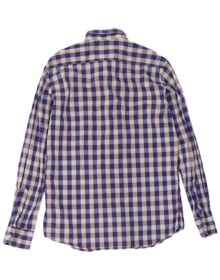 Massimo Dutti Chemise décontractée pour homme Bleu moyen Vichy
