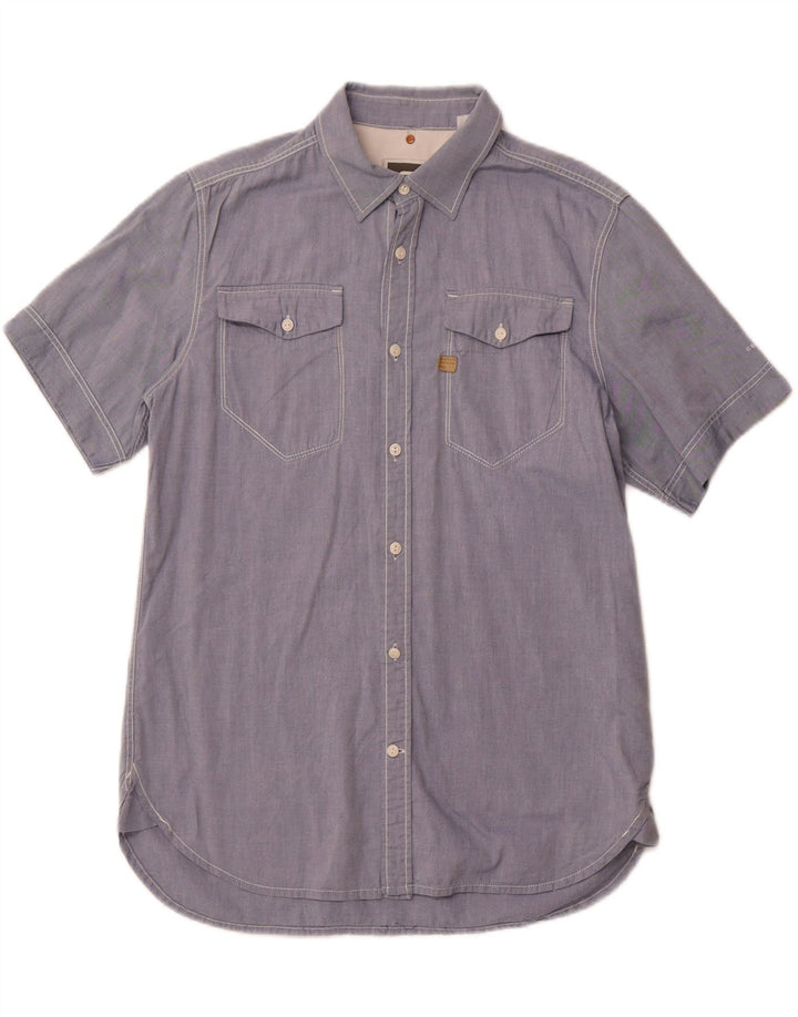 G-Star Chemise à manches courtes homme grand bleu coton