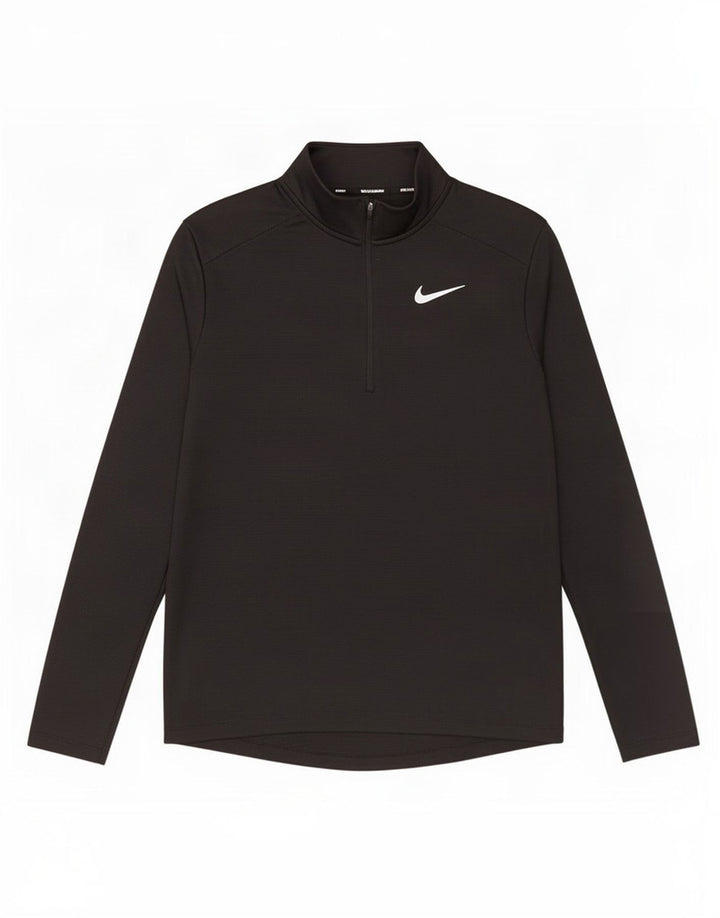Nike Hommes Dri Fit Zip Neck Pull Survêtement Haut Noir Moyen Polyester