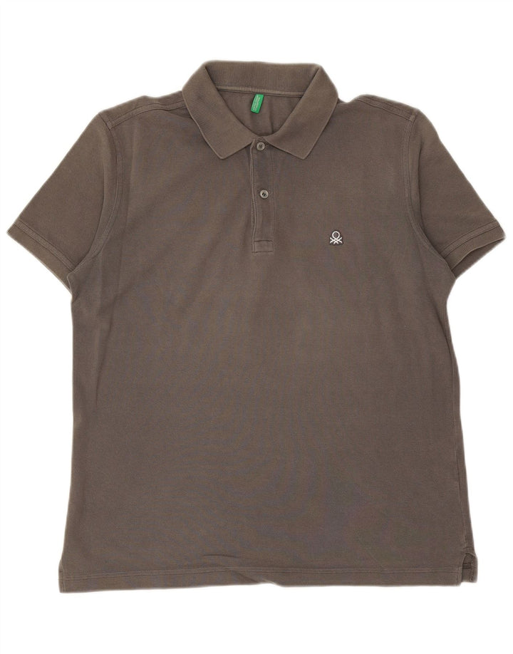 BENETTON Polo Homme Gris Moyen
