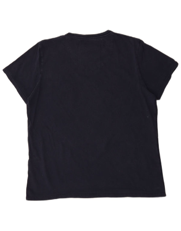 Superdry T-Shirt Graphique Homme Top 2XL Bleu Coton