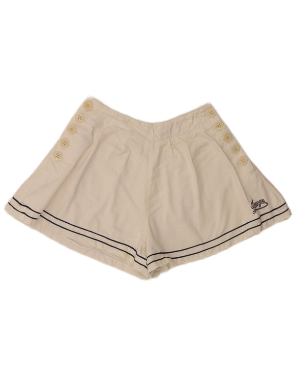 vintage Femmes Casual Shorts Moyen W28 Off White Cotton