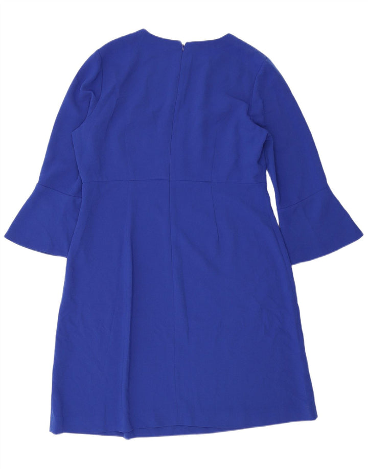 Hobbs Robe droite à manches 3/4 pour femme UK 16 Large Bleu Polyester
