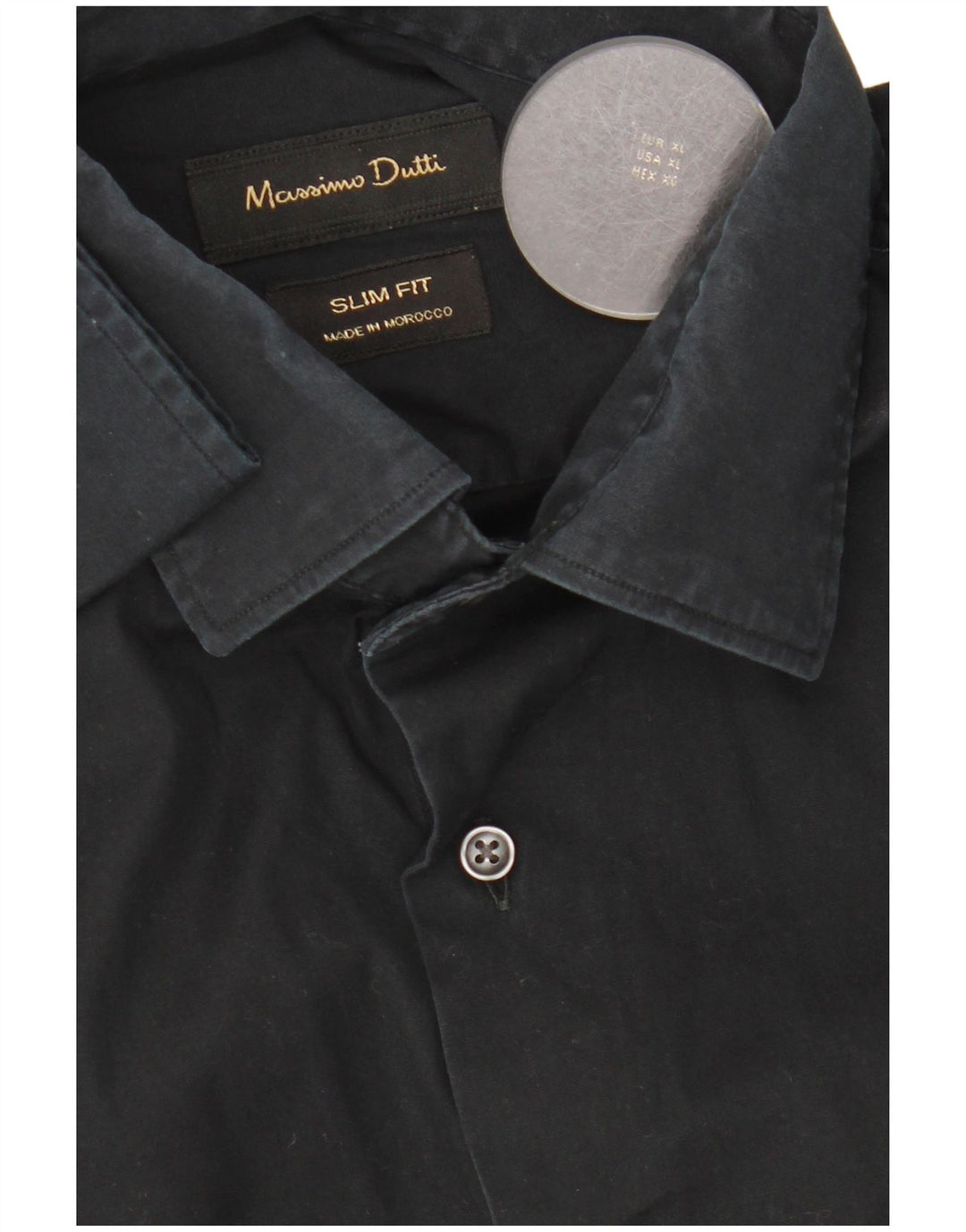 Massimo Dutti Chemise Slim Fit Homme Noir XL
