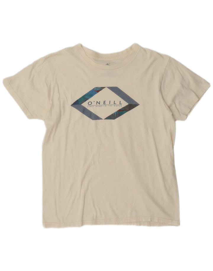 O'Neill T-shirt graphique coupe standard pour homme en coton blanc cassé moyen