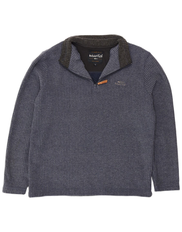 Weird Fish Pull polaire à col zippé pour homme Grand bleu marine Polyester
