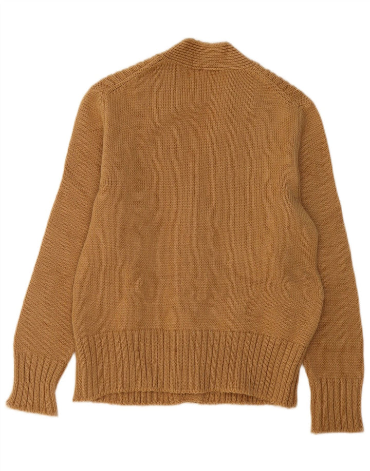 VINTAGE Pull Cardigan Femme UK 12 Beige Moyen