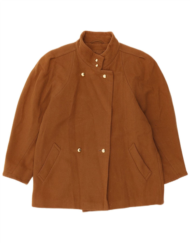 St Michael Veste double boutonnage pour femme UK 14 Grande laine beige