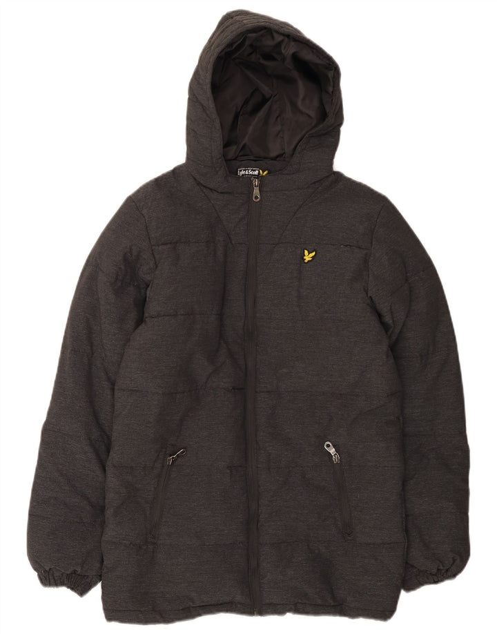 Lyle & Scott Veste matelassée à capuche garçon 14-15 ans Gris Nylon