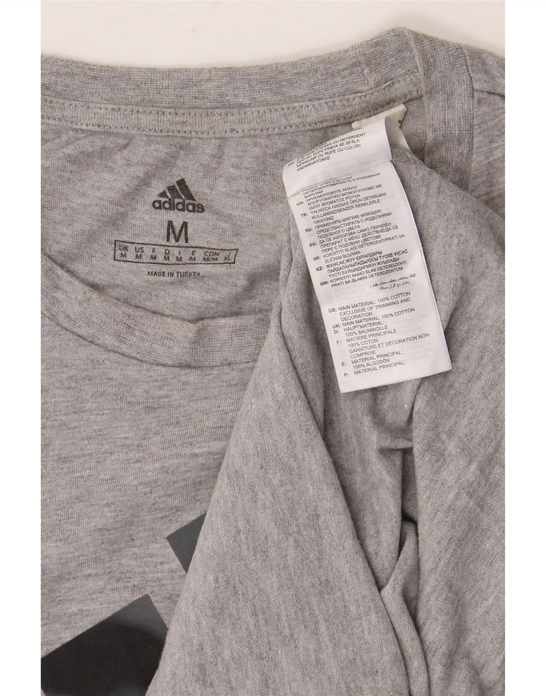 ADIDAS T-Shirt Graphique Homme Gris Moyen Moucheté Coton