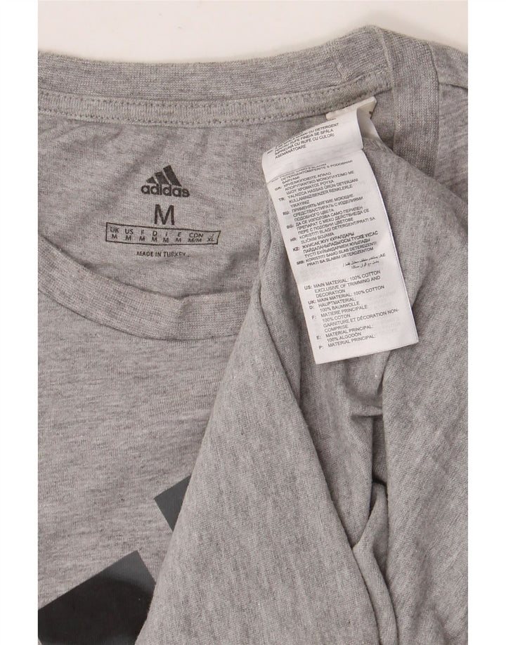 ADIDAS T-Shirt Graphique Homme Gris Moyen Moucheté Coton