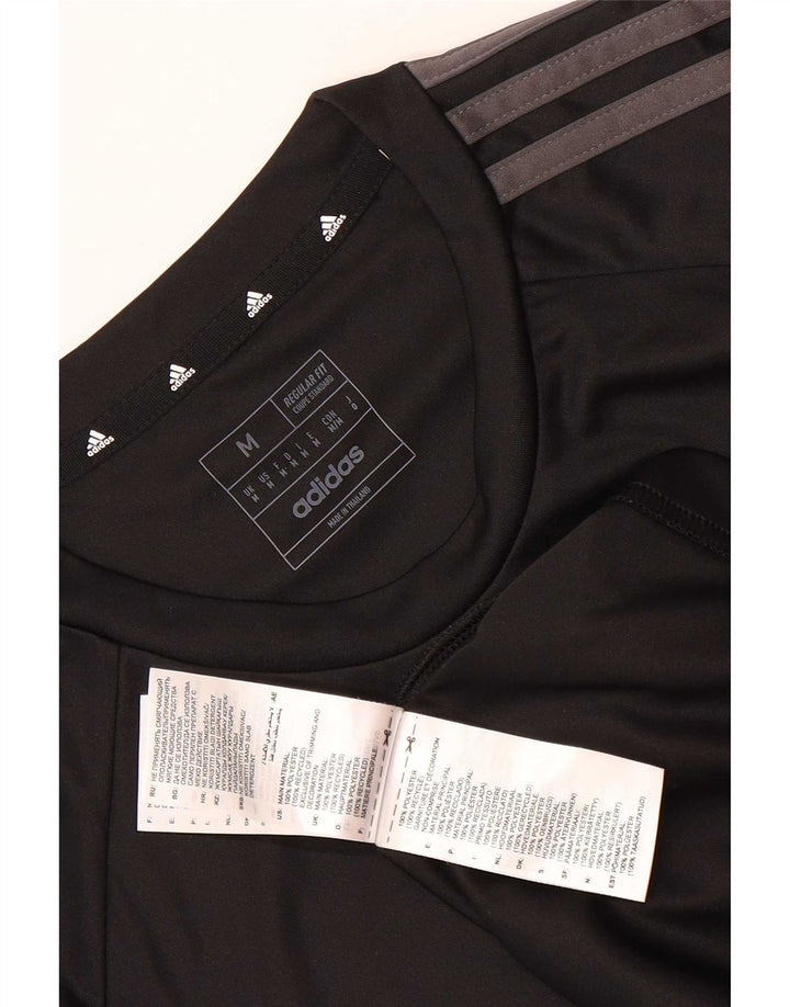 Adidas Hommes Aeroready Regular Fit T-Shirt Top Noir Moyen Polyester