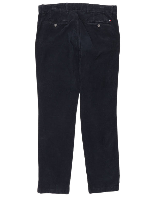 Tommy Hilfiger Pantalon droit en velours côtelé pour homme W34 L32 Bleu marine Coton