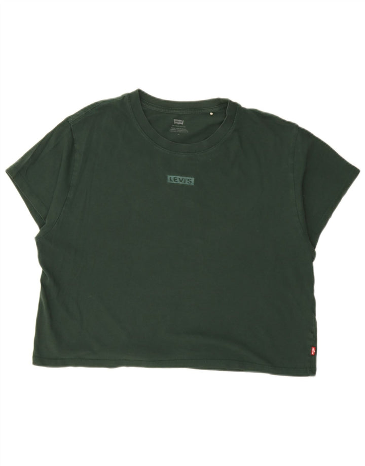 Levi's Tee-Shirt Crop Femme UK 14 Vert Moyen