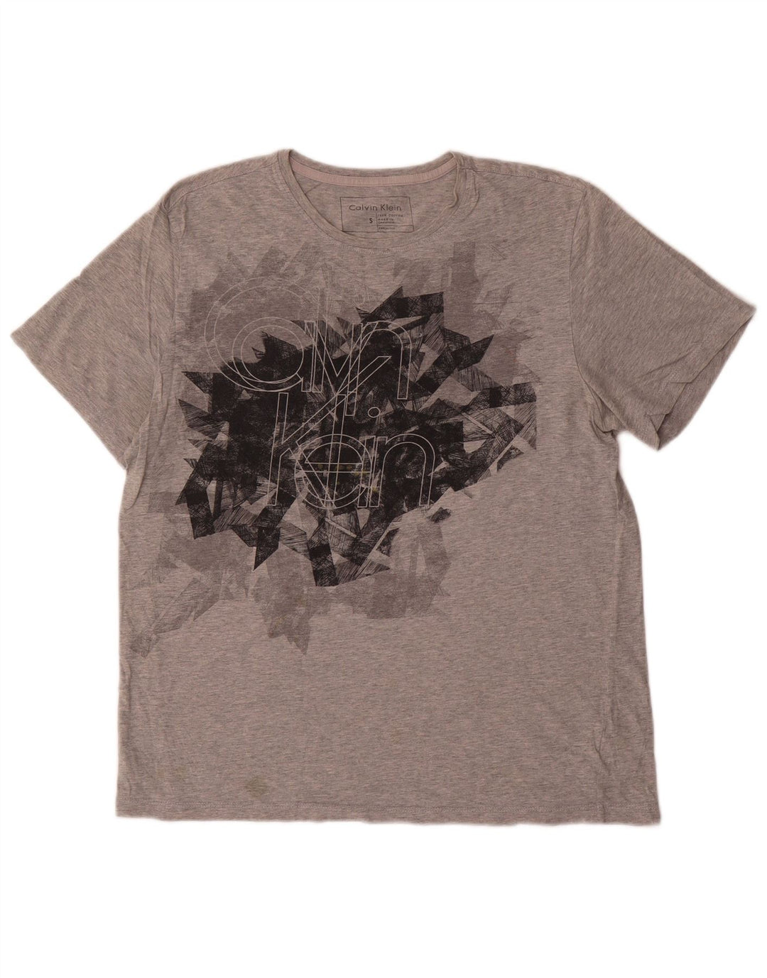 Calvin Klein T-Shirt Graphique Homme Petit Gris Coton