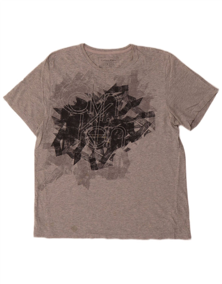 Calvin Klein T-Shirt Graphique Homme Petit Gris Coton