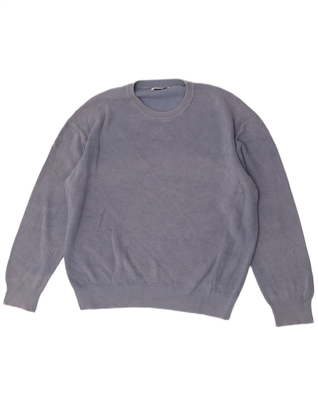 Zara Pull à col rond pour homme en coton bleu Taille L