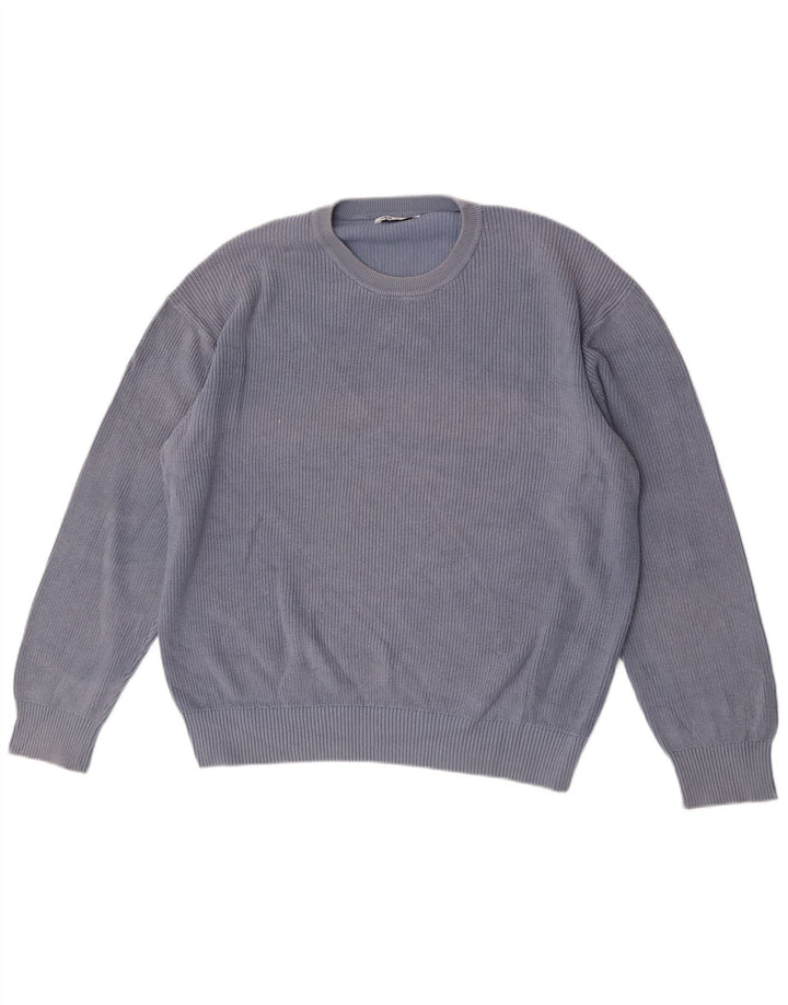 Zara Pull à col rond pour homme en coton bleu Taille L