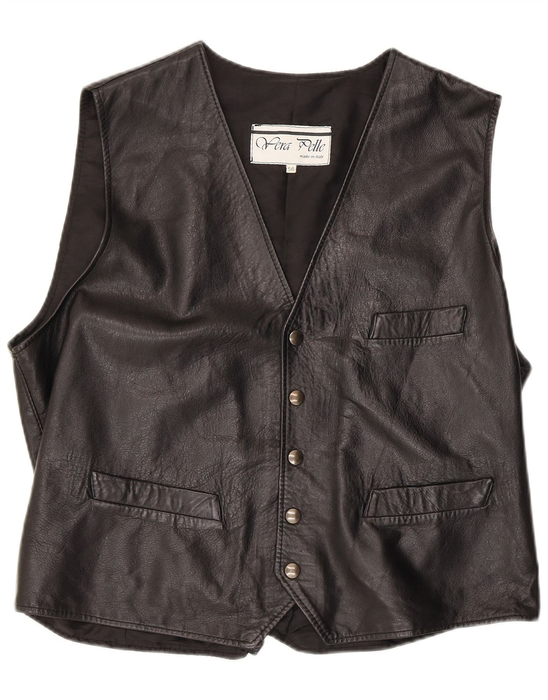 Gilet en cuir homme vintage 3XL Cuir noir
