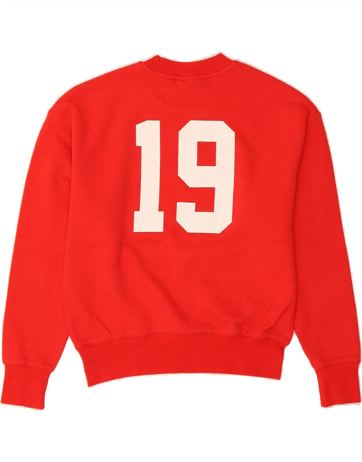 CHAMPION Womens Oversized Graphic Sweatshirt Jumper UK 10 Small Red Cotton Vintage Champion and Second-Hand Champion from Messina Hembry 