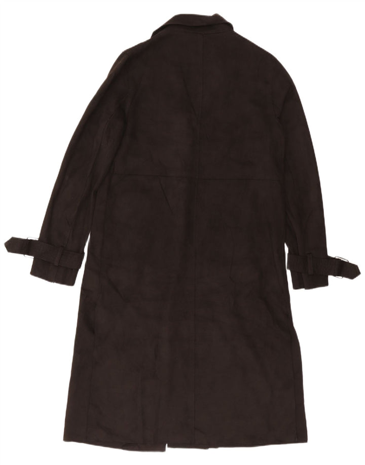 Zara Womens Basic Overcoat UK 12 Medium Noir Polyester