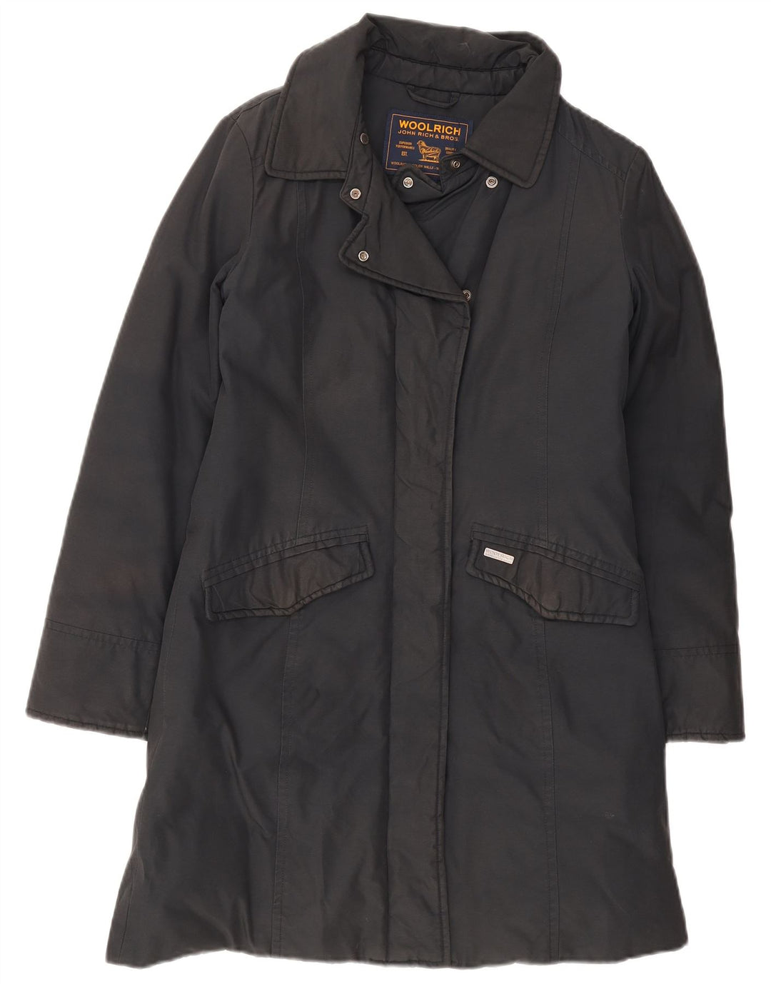 Woolrich Manteau rembourré pour femme UK 10 Small Noir Coton