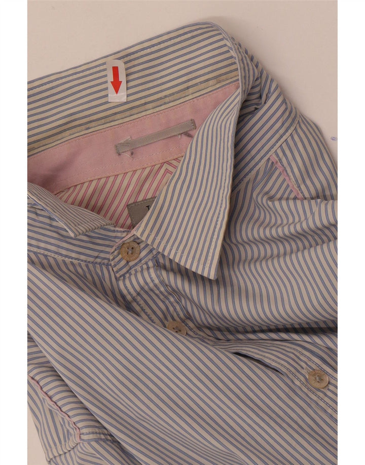 Ted Baker Chemise Homme Taille 5 XL Coton à fines rayures bleues
