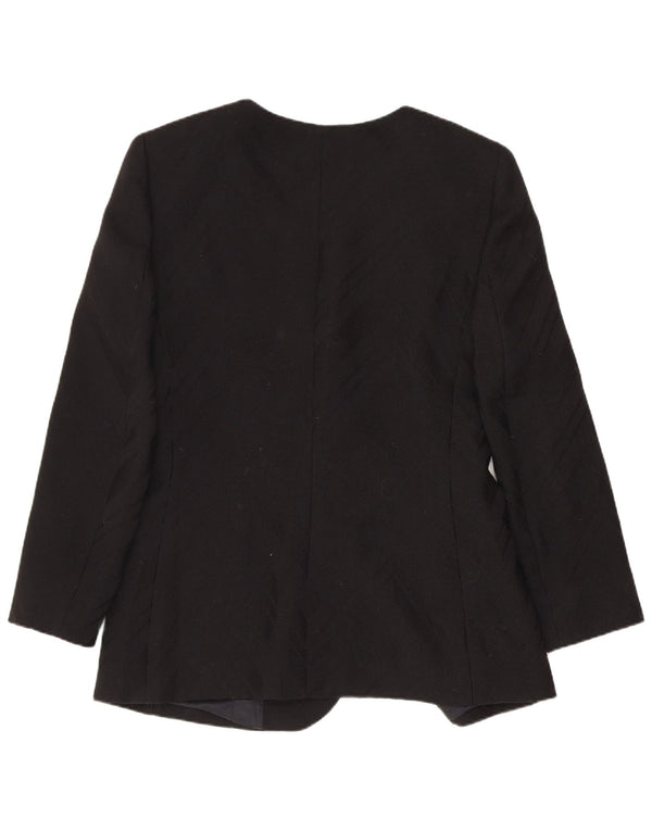 Gai Mattiolo Veste Blazer 1 Bouton Femme IT 46 Large Laine Vierge Noire