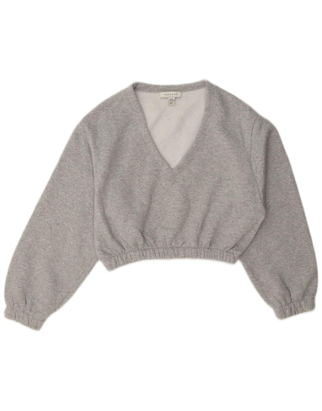 Topshop Sweat-shirt court surdimensionné pour femme UK 10 Petit Gris Polyester