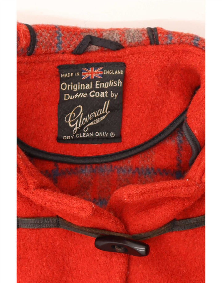 Gloverall Duffle Coat à capuche pour femme UK 10 Petite laine rouge