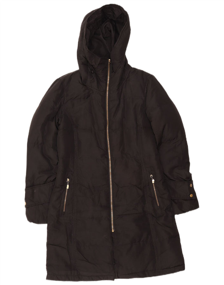 Calvin Klein Manteau rembourré à capuche pour femme UK 10 Petit Noir Polyester