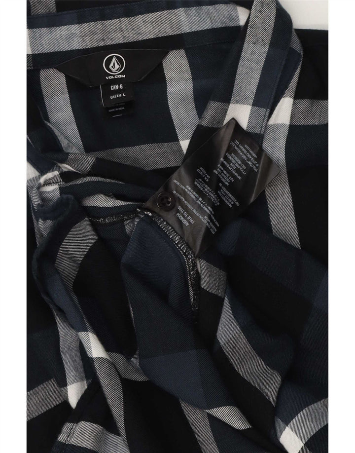 Volcom Chemise en flanelle pour hommes, grand carreaux en coton bleu marine