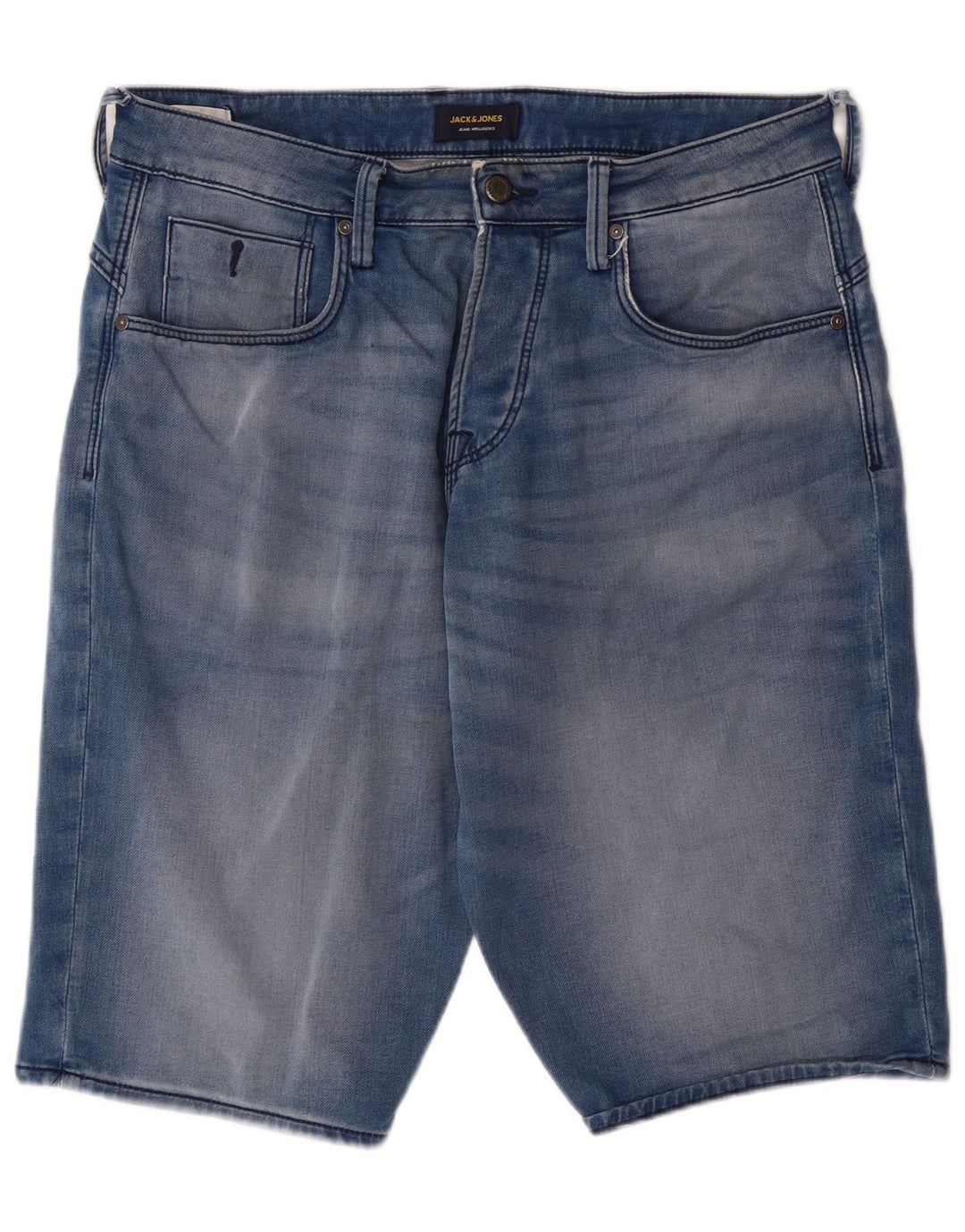 JACK & JONES Short en Jean Homme Medium W32 Bleu Coton