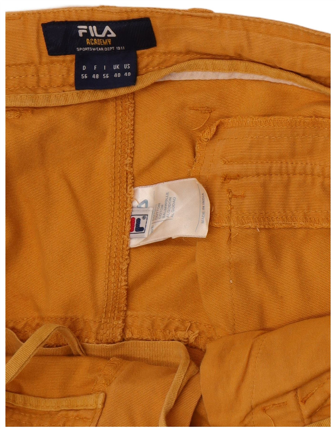 Fila Short Cargo W40 XL Homme Jaune Coton