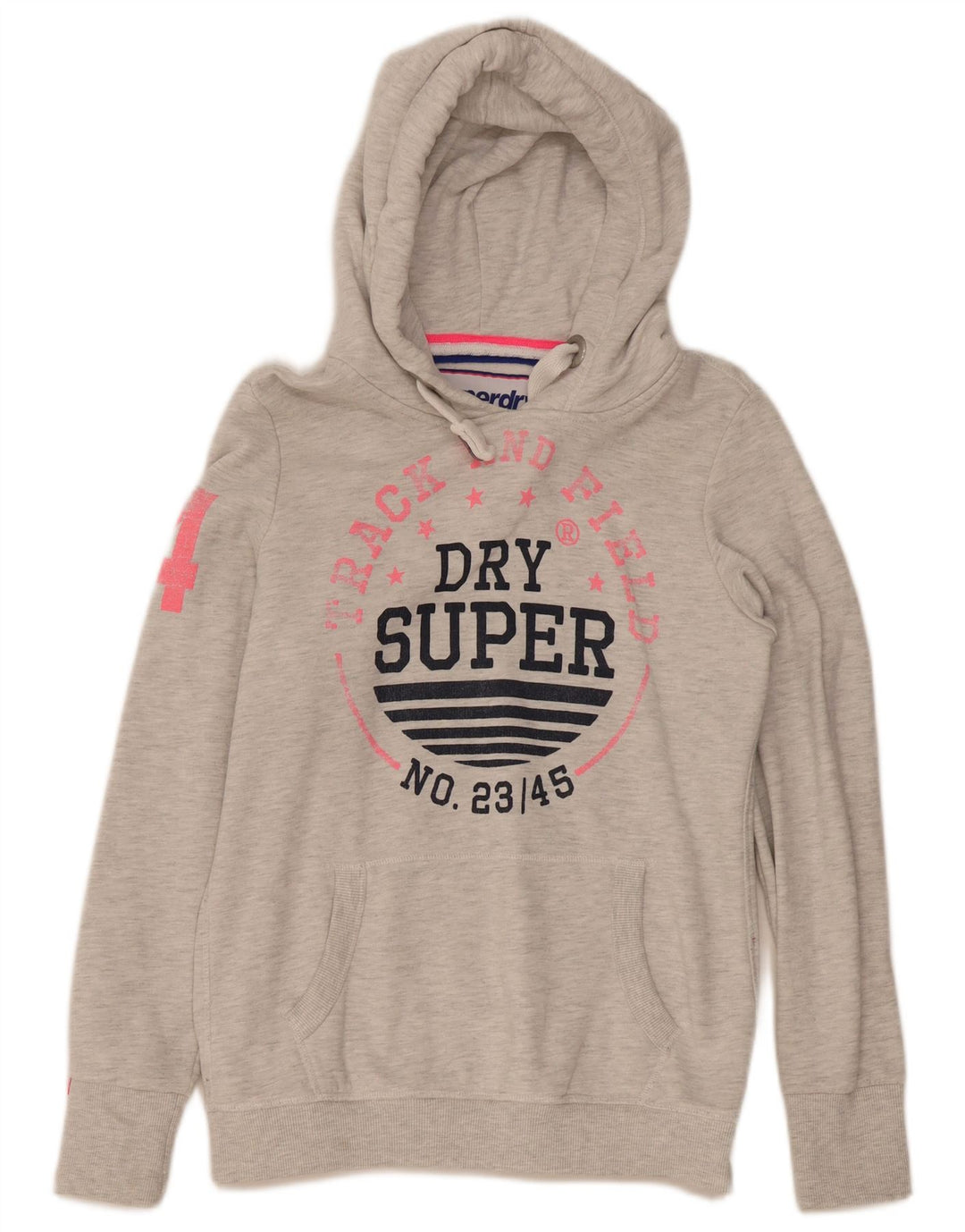 Superdry Pull à Capuche Graphique Homme Gris Moyen Coton
