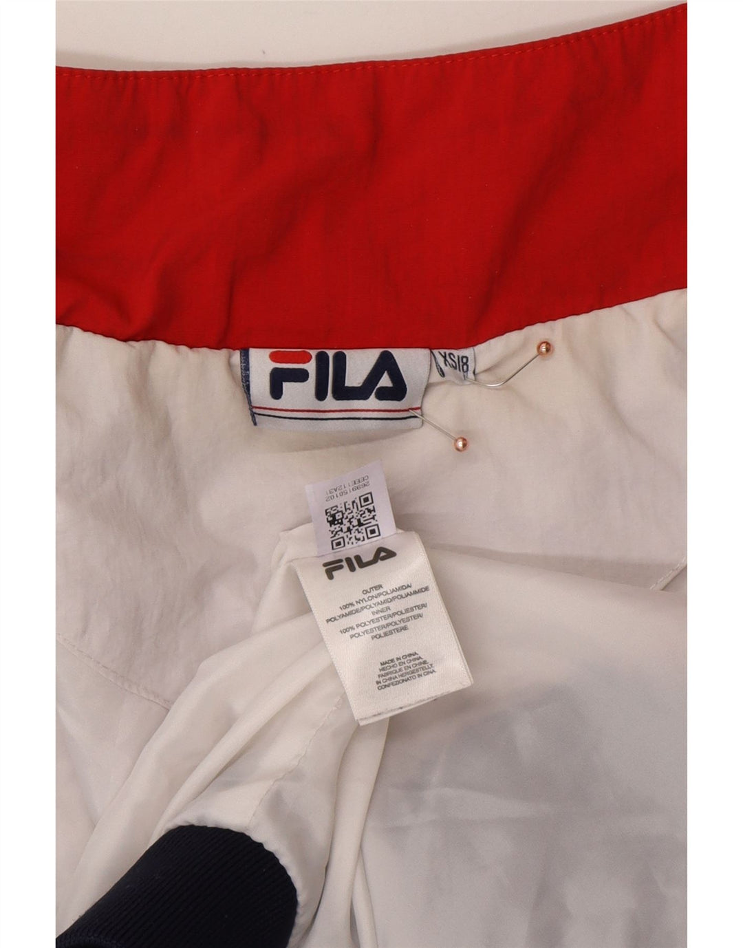 FILA Veste de survêtement surdimensionnée pour femme UK 6 XS Bleu marine Colourblock