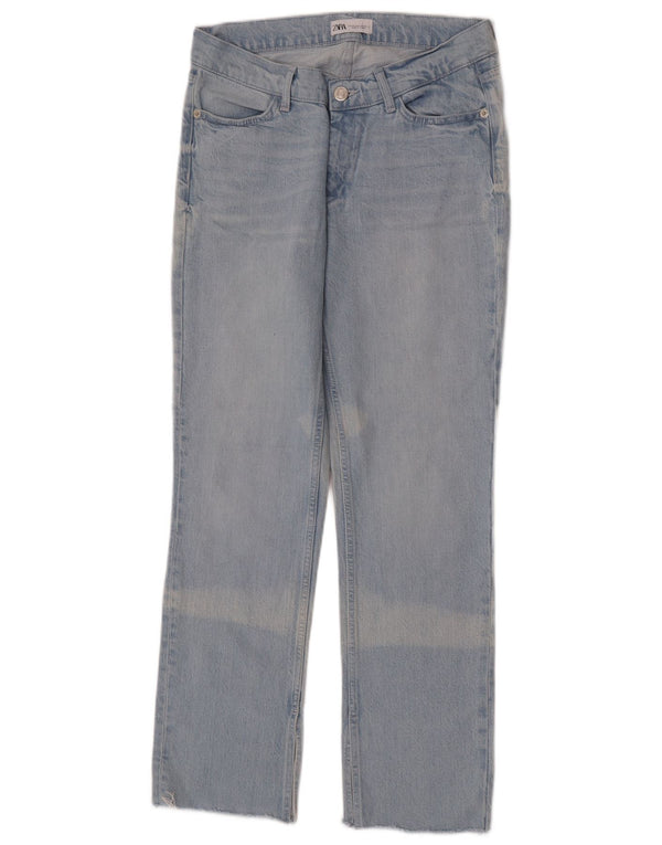 Zara Jean droit femme EU 40 Medium W30 L30 bleu coton