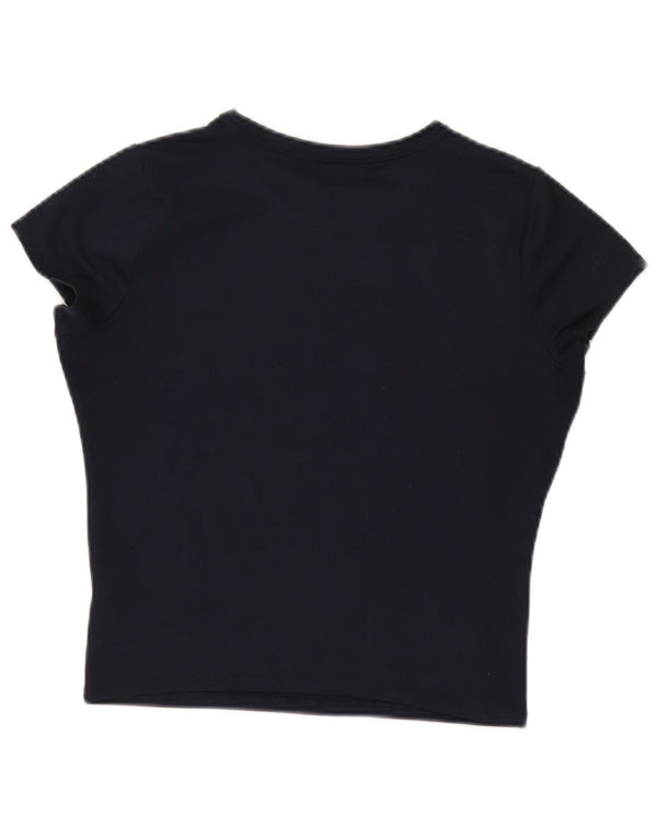 Hollister T-shirt court pour femme UK 14 Large Noir Polyester