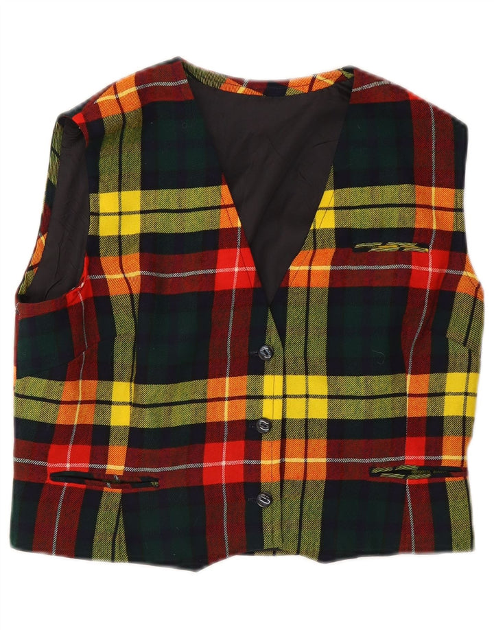gilet femme vintage UK 12 Contrôle multicolore moyen