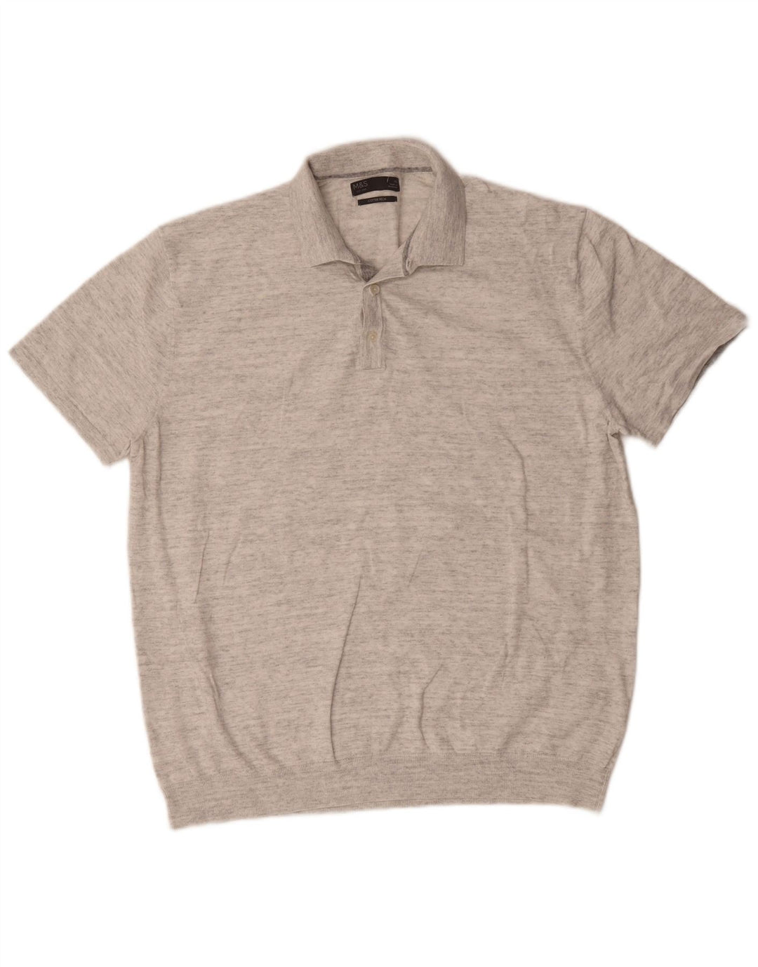 Marks & Spencer Polo Homme XL Gris Moucheté Coton